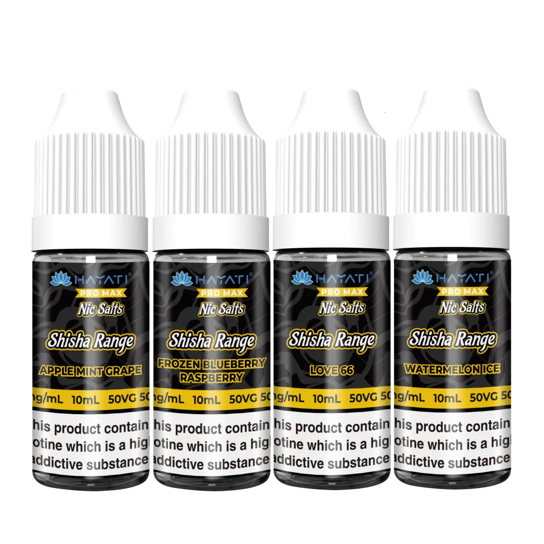 Box of 10 Hayati Pro Max Shisha Nic Salts 10ml