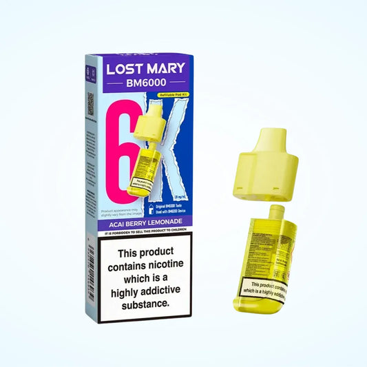 Acai Berry Lemonade Lost Mary BM6000 Refill Pack Pod